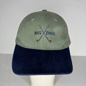 Vintage Big Dog Hat Golf Baseball Cap Men's Adjustable Green Blue Embroidered